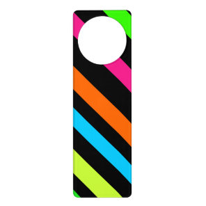Neon Stripes Pattern Door Hanger