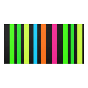 Neon Stripes Pattern Door Sign