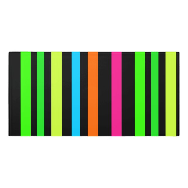 Neon Stripes Pattern Door Sign (Classic Front)