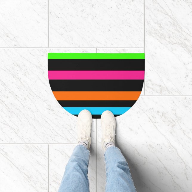 Neon Stripes Pattern Doormat (Indoor)