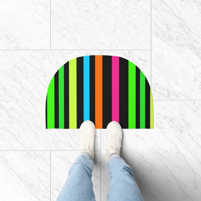 Neon Stripes Pattern Doormat (Indoor)