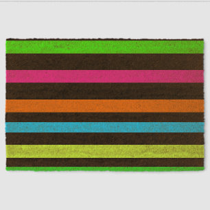 Neon Stripes Pattern Fiber Doormat