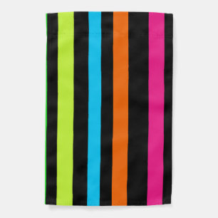 Neon Stripes Pattern Garden Flag