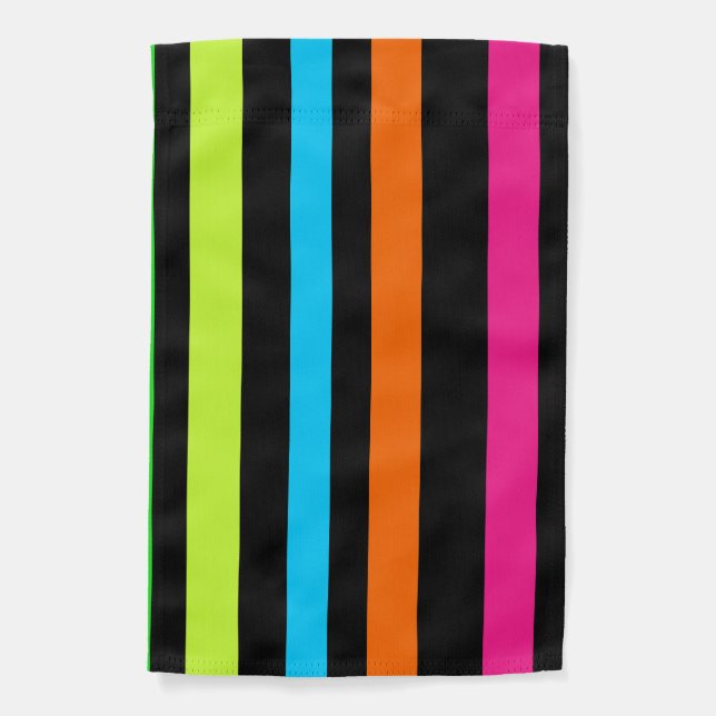 Neon Stripes Pattern Garden Flag (Front)