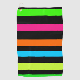 Neon Stripes Pattern Golf Towel
