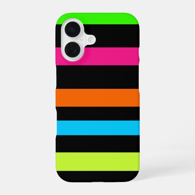 Neon Stripes Pattern Iphone Case (Back)