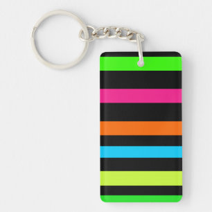 Neon Stripes Pattern Keychain