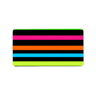 Neon Stripes Pattern Label