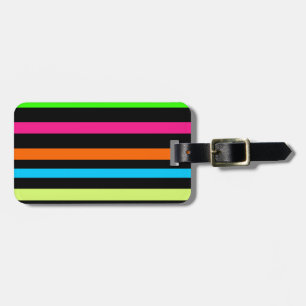 Neon Stripes Pattern Luggage Tag