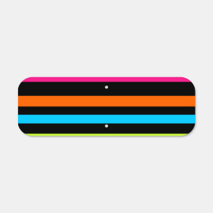 Neon Stripes Pattern Metal Sign