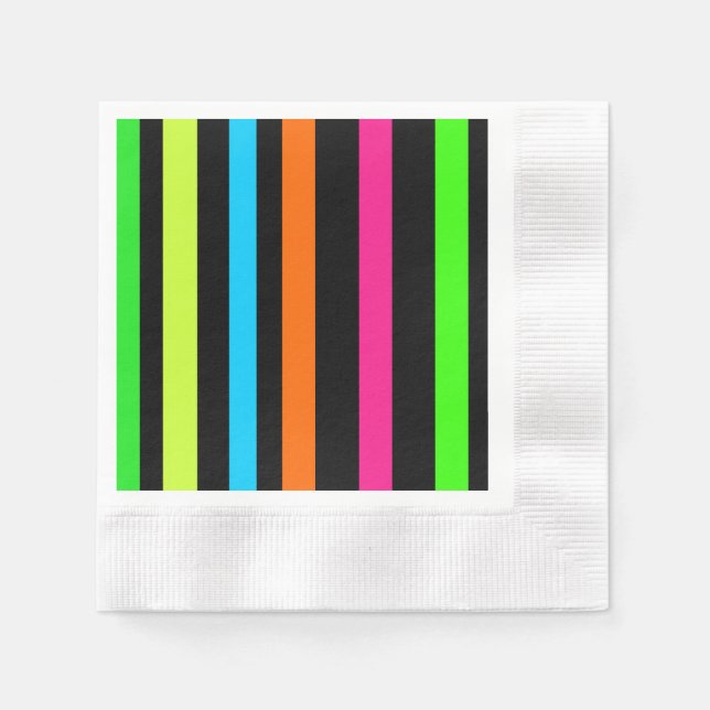 Neon Stripes Pattern Napkins (Front)