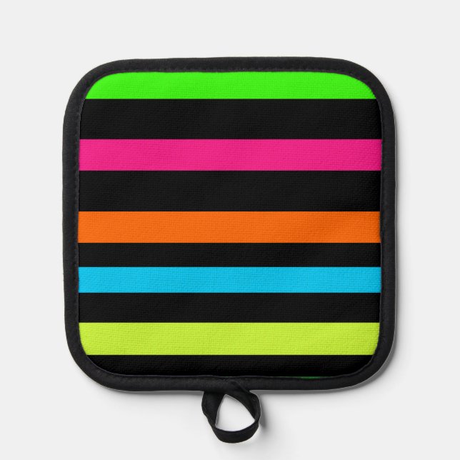 Neon Stripes Pattern Pot Holder (Front)