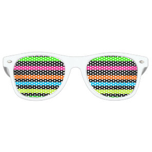 Neon Stripes Pattern Retro Sunglasses