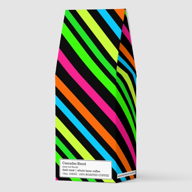 Neon Stripes Pattern Roasted Coffee (Front)