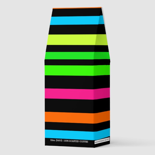 Neon Stripes Pattern Roasted Coffee (Front)