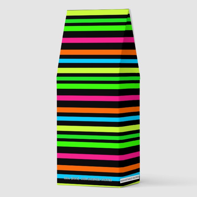 Neon Stripes Pattern Roasted Coffee (Front)