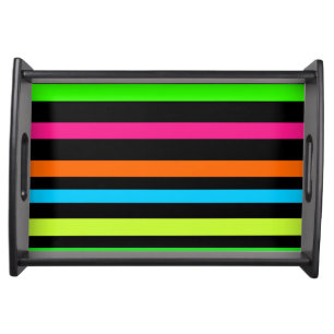 Neon Stripes Pattern Serving Tray