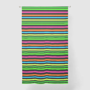 Neon Stripes Pattern Sheer Curtains