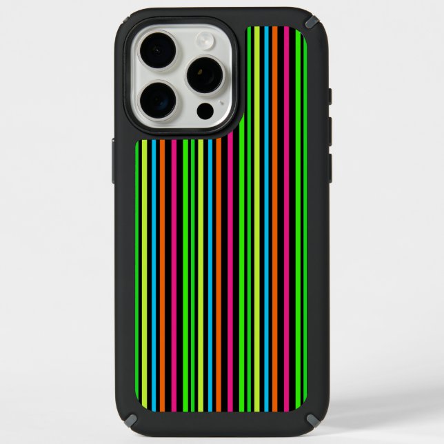 Neon Stripes Pattern Speck iPhone Case (Front)