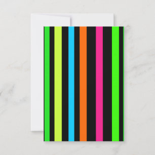 Neon Stripes Pattern Thank You Card
