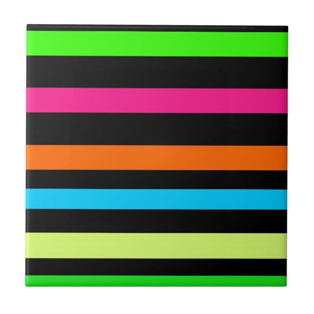 Neon Stripes Pattern Tile (Front)