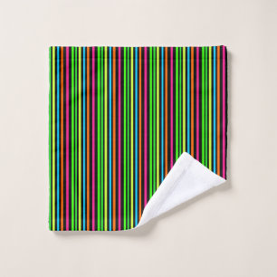 Neon Stripes Pattern Wash Cloth