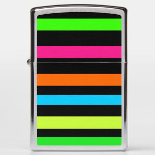 Neon Stripes Pattern Zippo Lighter