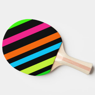 Neon stripes Ping-Pong paddle