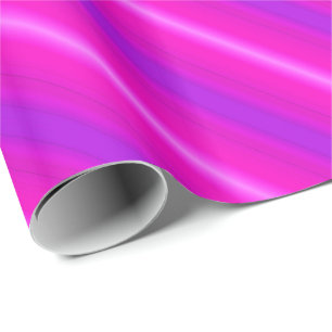 Neon stripes - pink, fuchsia and violet wrapping paper