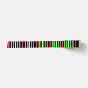 Neon stripes satin ribbon