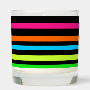 Neon stripes scented candle