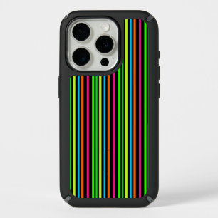 Neon stripes iPhone 15 pro case