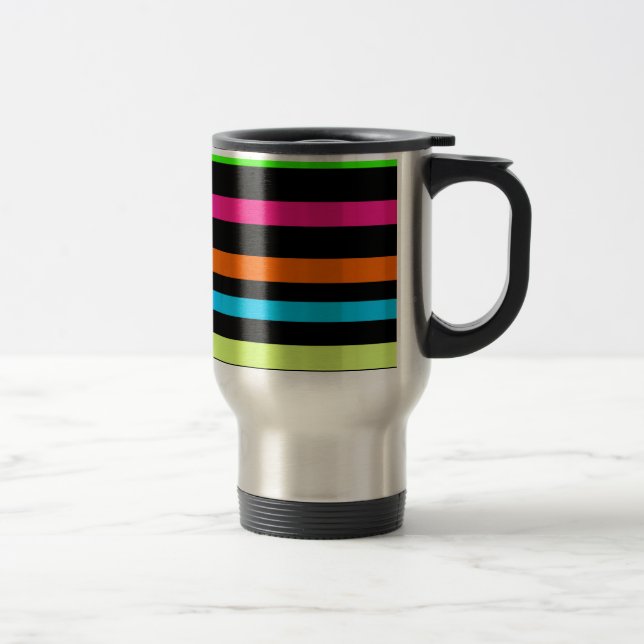 Neon stripes travel mug (Right)