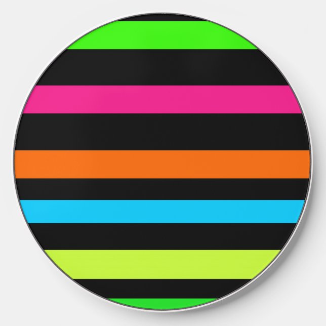 Neon Stripes Wireless Charger (Front)