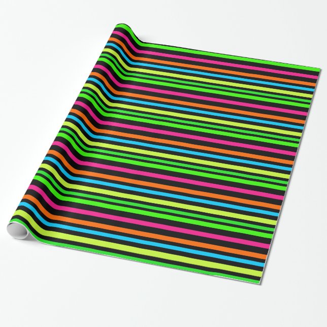 Neon stripes wrapping paper (Unrolled)
