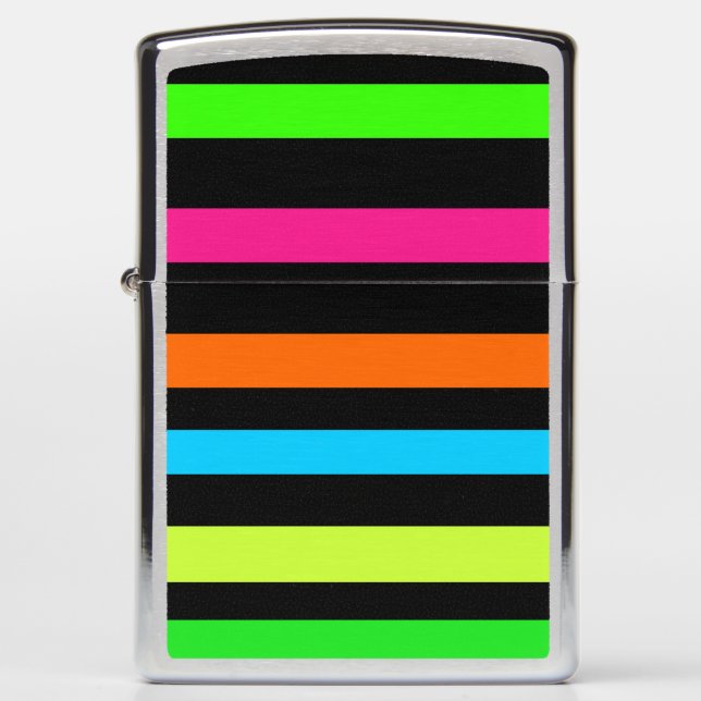 Neon stripes zippo lighter (Front)