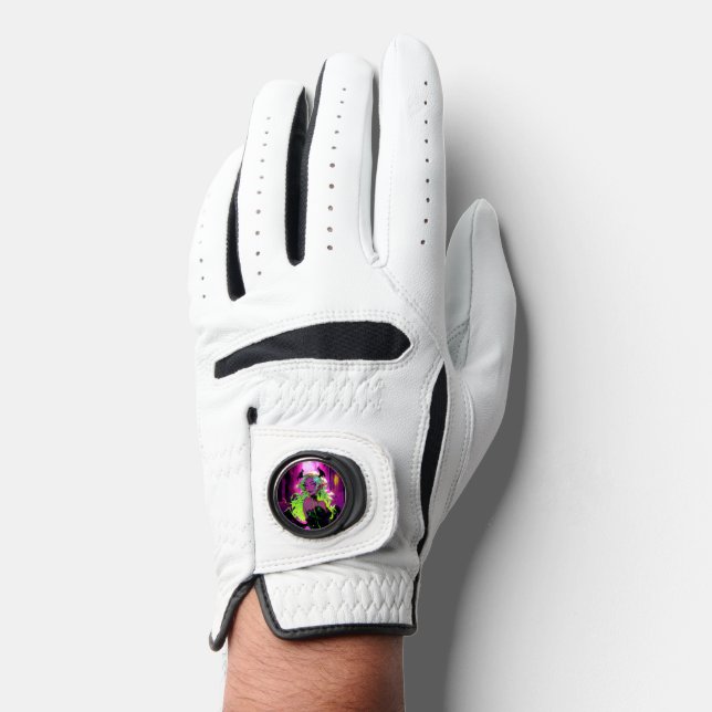 Neon Succubus Demon Anime Girl Golf Glove (Front)