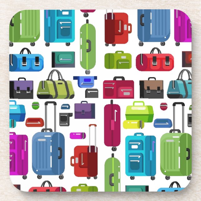 Neon Suitcases Drink Coaster (Front)