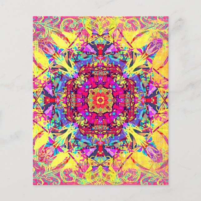Neon Summer Boho Mandala Scrapbook Paper (Front)