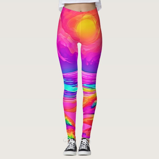Neon Sun & Beach Bliss Leggings (Front)