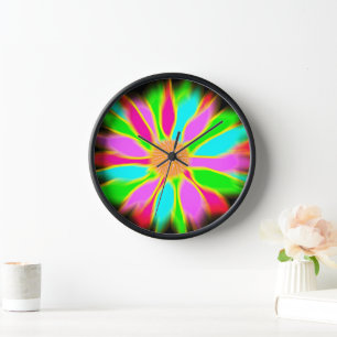 Neon sunflower clock