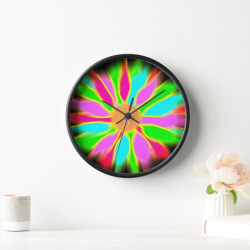 Neon sunflower clock