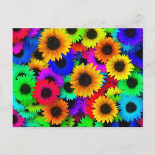 Neon Sunflowers Postcard