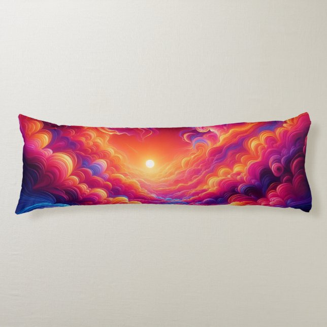 Neon Sunset  Body Pillow (Front)