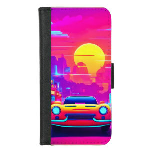 Neon Sunset City Drive iPhone 8/7 Wallet Case