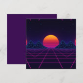 Neon Sunset Grid – Retro-Futuristic Synthwave Stic (Front/Back)