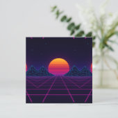 Neon Sunset Grid – Retro-Futuristic Synthwave Stic (Standing Front)