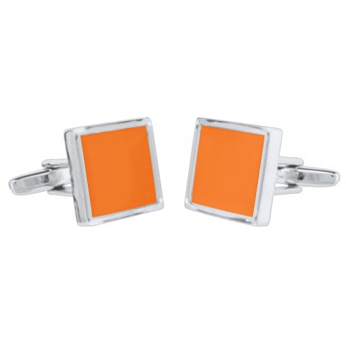 Neon Sunset Orange Solid Color  Classic Cufflinks