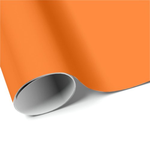 Neon Sunset Orange Solid Color  Classic  Elegant Wrapping Paper