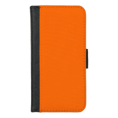 Neon Sunset Orange Solid Color  Classic iPhone 87 Wallet Case